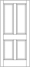 4 Panel Exterior Solid Wood Door example