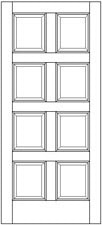 8 Panel Square Exterior Solid Wood Door example