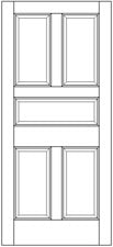 5 Panel Exterior Solid Wood Door example