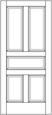 5 Panel Exterior Solid Wood Door – Style 2 example