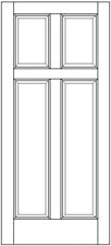 4 Panel Exterior Solid Wood Door – Style 4 example