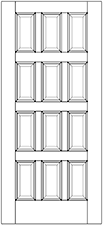 12 Panel Exterior Solid Wood Door example