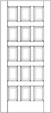 15 Panel Exterior Solid Wood Door example