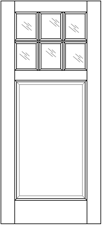 Large Single Panel Exterior Solid Wood Door with 6 Glass Panes example