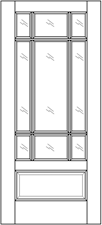 Rectangular Panel Exterior Solid Wood Door with 9 Glass Panes example