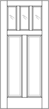 2 Rectangular Panel Exterior Solid Wood Door with 3 Glass Panes example