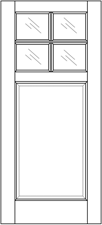 Single Panel Exterior Solid Wood Door with 4 Glass Panes example