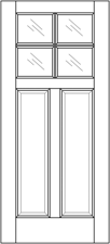 2 Rectangular Panel Exterior Solid Wood Door with 4 Glass Panes example