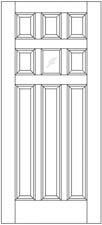 3 Rectangular Panel Exterior Solid Wood Door with 6 Glass Panes example